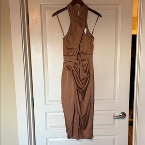 DO+BE Rouched Halter Tulip Skirt Dress